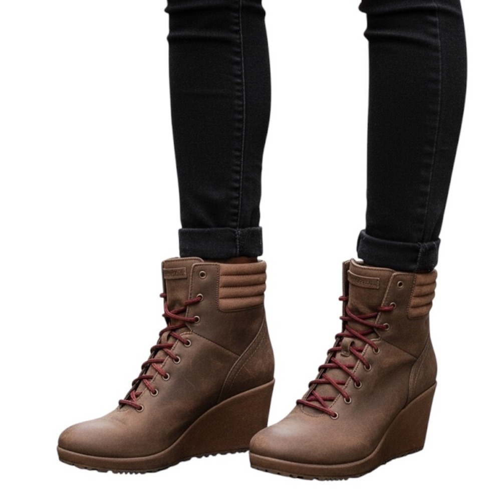 Merrell‎ Women's Brown Tremblant Wedge 3" Waterproof Ankle Boot Size 8.5